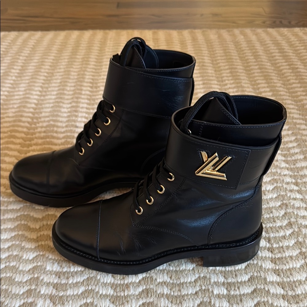 Louis Vuitton Wonderland Ranger Flat Combat Boot Size 38